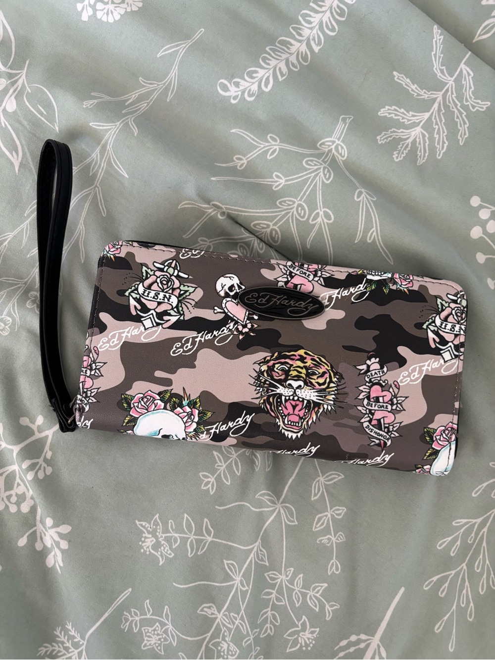 Ed Hardy Camouflage Tiger Wristlet Wallet